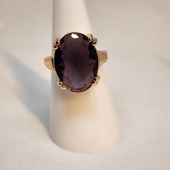 Jewelry - Oval Purple Gold Big Bling Ring